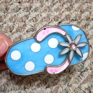 Stained glass flio flop tea light holder